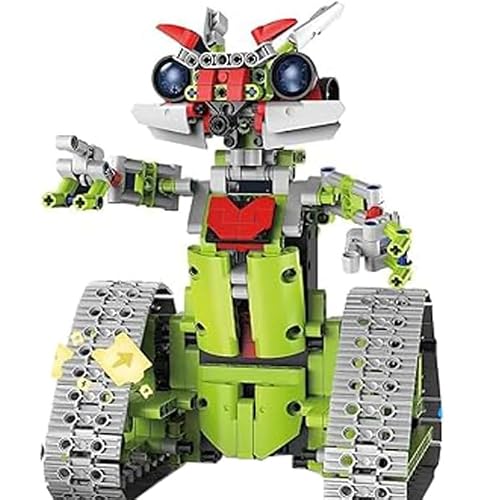 5 in 1 Robot Building Kit for Kids, Educational STEM Building Blocks Set, Remote & APP Control Construction Robot/Tracked Racer/Tank/Bulldozer, Building Toy Gifts for Boys Girls 8-16, (705 PCS)