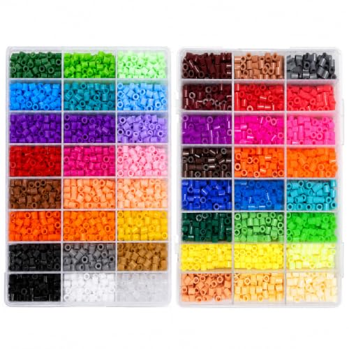 5MM Fuse Beads Refill Kit, 48 Colors 8000+ Pcs Iron Beads Only, 165+ Beads per Color, Standard Size Melty Beads for DIY Crafts, Pixel Art, Keychains, Jewelry Making and Creative Art Projects (48color)