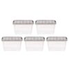 5 Pack 32 Qt Clear Plastic Storage Bins With Gray Lids & Black Latches, Stackable Modular Totes With Built-in Handles, 20 Lbs Capacity Containers For Shoes, Craft Supplies, Office And Household