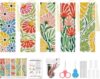 5 Pack 70s Retro Floral Cross Stitch Bookmark Kits for Adult Beginners