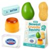5 Pack Crunchy Squishy, Slushy Squeeze Stress Ball Food Set
