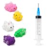 5 Pack Pimple Popping Style Squishy Fidget Toys, Random Assorted Designs Air-Filled Squeeze Sensory Toys with Flat-Tip Air Syringe, Interactive Popping Play for Kids Teens Adults, Party Favors Gifts