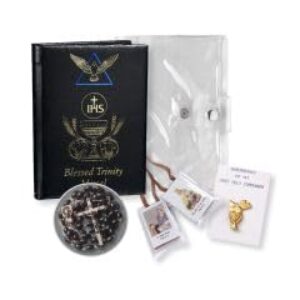 5pc. Boys Black Blessed Trinity Missal Communion Set in a Pouch -P65