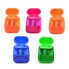 5PCS Double Hole Pencil Sharpener with Lid, Manual Handheld