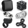 5PCS Fidget Spinner Toy, Finger Chain Fidget Slider Ring Infinity Cube Figette Spin Fingertip Gyro Kinetic Desk Toy Ball for Kids Adults