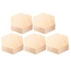 5pcs Hexagon Pine Wood Pieces for Painting, Engraving, and Decor