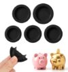 5 Pcs Piggy Bank Stopper, Piggy Bank Plug (5 Sizes) Black