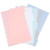 5pcs PP Binder Index Dividers for Books and Planners 5.5 X 8.5