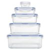 5PCS Rectangular Food Storage Containers Leakproof & Airtight Stackable (S
