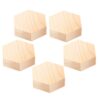 5pcs Unfinished Pine Hexagon Wood Pieces for Painting and Carving 2
