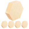 5pcs Unfinished Wooden Hexagon Blanks for Painting, Engraving, Decor