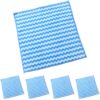 5 Pcs Wash Cloth, Microfiber Cleaning Set 9.8 x 9.8 in, Double Layer Wave Pattern Super Absorbent Cleaning Cloth for Kitchen Dishes, Countertops, Furniture, Lint Free and Scratch Safe