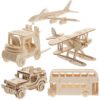 5pcs Wooden 3D Assemble Puzzle DIY Model Educational