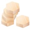 5pcs Wooden Hexagon Blocks for Carving and Painting, 0.8 Inch Wood