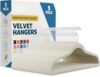 5PK Velvet Hangers,Ivory Non-Slip with Swivel Hook,Heavy Duty 10 lb,Durable