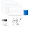 5 Set White Boards for Students, 9"x12" Double Sided Dry Erase Boards with Lines for Students Teacher Classroom Pack, Mini Portable Whiteboards with 5 Markers, 5 Erasers