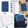 5 Subject Spiral Notebook College Ruled 8.5 x 11 in Sky Blue