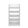 5 Tier Decorative Carved Shoe Rack, Shoe Shelf Closet Storage Organizer, Space‑Saving for Entryway Bedroom Living Room, White Finish