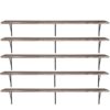 5 Tier Real Solid Wood Floating Shelves Wall Mounted
