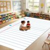 5x7.6ft Lined Notebook Classroom Rug Kids Educational Play Carpet(7.6x12 ft)
