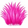 6-16inch Rooster Tail Feathers Bulk,200pcs Natural Long Feathers,Hot Pink