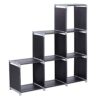 6-Cube Storage Organizer with Stackable Design Black