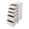 6-Drawer Storage Cabinet, Rolling Organizer Cart with Wheels, White