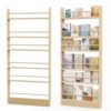 6-Tier Slim Bookcase, Solid Wood Behind-the-Door Bookshelf for Small Spaces