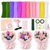 600 PCS Pipe Cleaners Craft Bulk 12 Colors Thick Pipe Cleaners Flowers Kit