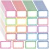 608 Pcs Name Tag Stickers, 38 Sheets Polka Dot Border Name Labels,3x2 Inch