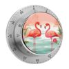 60 Minute Red Flamingos Magnetic Kitchen Timer with Loud Alarm