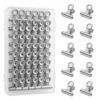 60 Pack Silver Mini Bulldog Clips, 22mm Metal Binder Clips with Hanging Hole, Small Silver Paper Clamps for Crafts Photos Grid Wall Kitchen Office Supplies