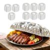 60Pcs Aluminum Foil Food Covers Heat Retaining Lids for Home Kitchen Mea