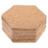60pcs Hexagon Cork Bulletin Board with Adhesive Backing, 4 Inch