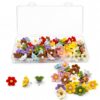 60Pcs Multi Color Cute Floral Push Pins with Clear Storage Box, Aesthetic Flower Thumb Tacks Rust Resistant Metal Needles for Cork Bulletin Board, Photo Wall, Office Cubicle, Classroom & Home Decor