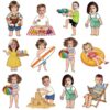 60pcs Summer DIY Cutouts Hawaiian Beach Bulletin Board Decoration Set Summer Tropical Paper Cut-Outs Classroom Decor for Boy Girl Classroom DIY Photo Craft Kindergarten School Wall Door Supplies
