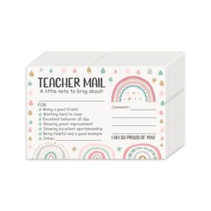 60Pcs Teacher Mail Cards Happy Mail Positive Notes for Parents Classroom Incentive Motivational Cards Preschool Kindergarten Elementary School Supplies Teacher Must Haves