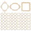 60pcs Wood Cutouts for Crafts DIY Wooden Slices Unfinished Wood Decor