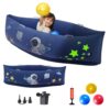 60'' Sensory Peapod for Kids with Glow Space Print,Space Blue