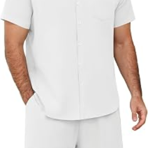 MARVMYS Mens 2 Pieces Linen Set