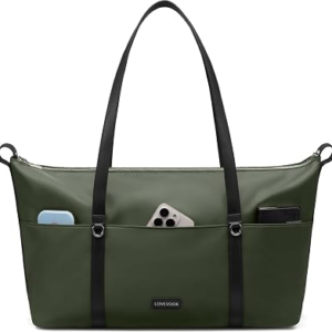 LOVEVOOK Laptop Tote Bag for Women, Work Teacher Nurse Bag with Zipper, Large Computer Shoulder Handbag, Black