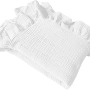Organic Muslin Baby Blankets 43.3×43.3 Soft Unisex Swaddle Blanket (White) | 100% Cotton Crib Blanket for Baby Infant Toddler, Soft swaddle blanket, suitable for baby girl and boy, perfect for nursery