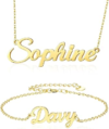 Custom Name Necklace and Bracelet Set