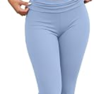 Ekouaer Womens Pajama Set Short Sleeve Crop Top Foldover Flare Pants | Soft Comfy Stretchy, Summer Wear Fall Layer, High Waist Fold Waistband For Loungewear Yoga Daily Casual Wear