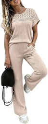 CHICME Womens 2 Piece Knit Lounge Set