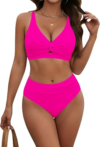 HORISUN Women’s High Waisted Bikini Set Twist Front Two Piece Swimsuit