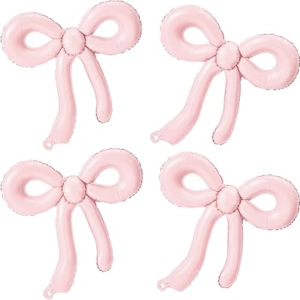 NUTTYBASH 4Pcs Pink Bow Balloons