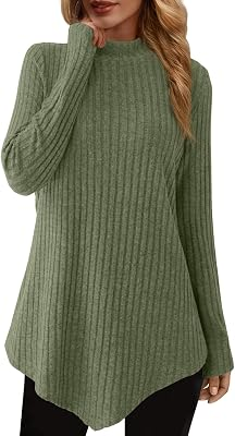 JUSTFASHIONNOW Womens Long Sleeve Tunic Sweater Tops