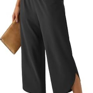 PHOPHILA Womens Wide Leg Capri Pants