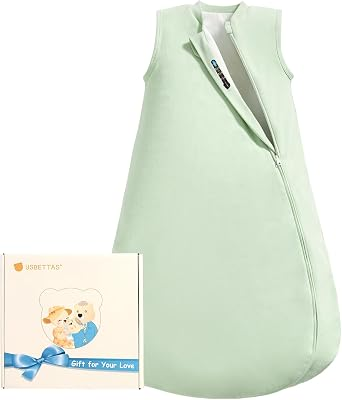 Baby Sleep Sack 6-12 Months, 1.0 Tog Supersoft Thermostatic Cotton Toddler Sleeping Sack for Babies Infant, 2-Way Zipper Baby Wearable Blanket for All Season